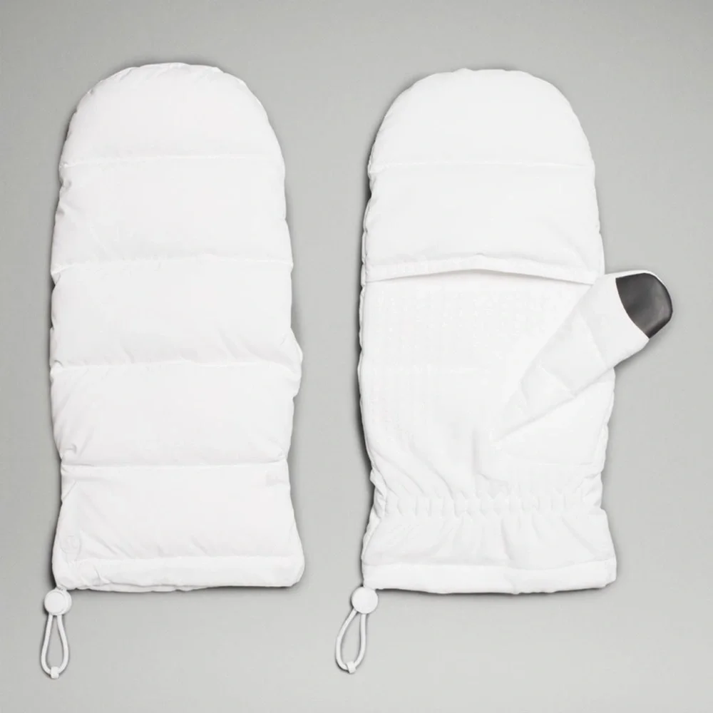 Lululemon Wunder Puff Down Mittens White Unisex Large XL NWT